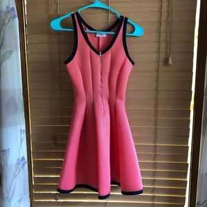 NWOT Pink dress with navy trim from France